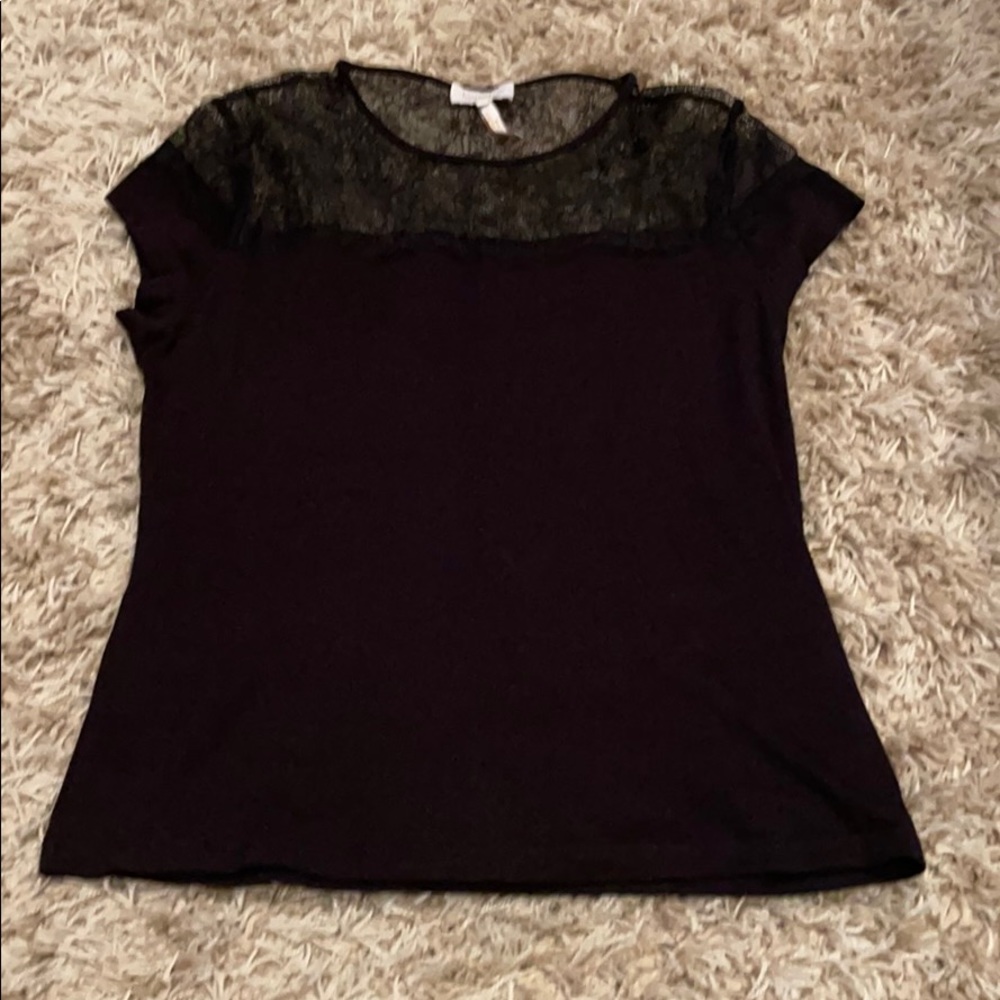 Laundry By Shelli Segal- Black Lace shirt- L